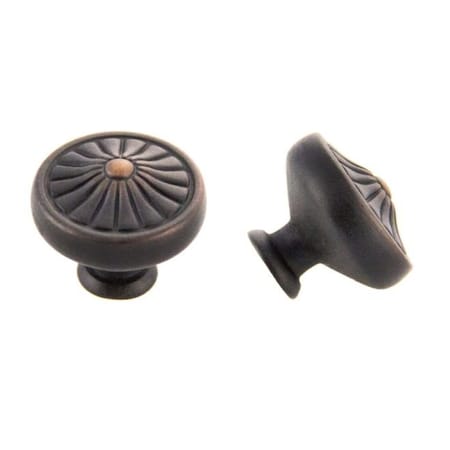 Crown 1-1/4" Deco Cabinet Knob Oil Rubbed Bronze Finish CHK8135310B